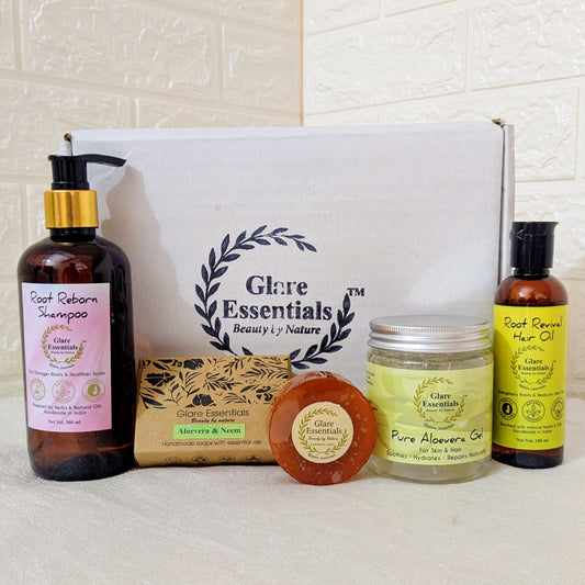 Glare Essentials Self-Care Hamper | Natural Hair & Skin Care Gift Box